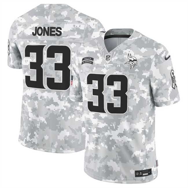 Mens Minnesota Vikings #33 Aaron Jones 2024 F.U.S.E Arctic Camo Salute To Service Limited Stitched Jersey Dyin->minnesota vikings->NFL Jersey